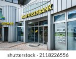 Small photo of St. Johann im Pongau, Salzburg, Austria 07 04 2021: The entrance to the bank building of Raiffeisenbank St. Johann-Wagrain-Kleinarl, Bankstelle St. Johann.