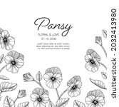 hand drawn pansy floral... | Shutterstock .eps vector #2032413980