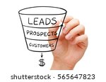Hand drawing sales funnel business concept with black marker on transparent glass board.