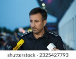 Small photo of Chisinau, Moldova - June 30, 2023: The Chief of the General Police Inspectorate of the Republic of Moldova, Viorel Cernauteanu, at the Chisinau International Airport