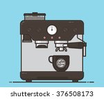 coffee machine with a hot... | Shutterstock .eps vector #376508173