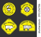 set of barbecue logo  badges ... | Shutterstock .eps vector #391156786