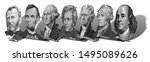 portraits of america presidents ... | Shutterstock . vector #1495089626