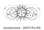 sun and moon vector. mystic and ... | Shutterstock .eps vector #2057191190