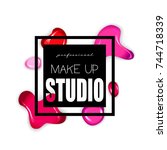 makeup studio logo design... | Shutterstock .eps vector #744718339