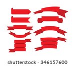 banner ribbons vector set  | Shutterstock .eps vector #346157600
