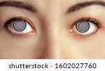 closeup woman face with... | Shutterstock . vector #1602027760