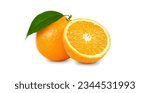 Small photo of oranges, halved oranges, orange pieces, orange cloves, orange juice, natural oranges, oranges on a white background