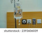 Small photo of Jakarta, Indonesia - November 27, 2023: Ringer lactate infusion bags that are being used in hospital with all the equipment