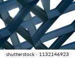 Small photo of Modern architecture and construction industry. Collage photo of modern building framework with weave of girders, junctions and nodal points. Abstract metal background