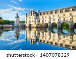 Chateau de Chenonceau is a french castle spanning the River Cher near Chenonceaux village, Loire valley in France