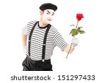 Mime Artist Giving A Rose...