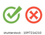 green checkmark  red x mark... | Shutterstock .eps vector #1097216210