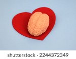 Small photo of Brain plus Heart symbolises conscious mind and subconscious mind, How our subconscious mind influences our conscious mind. Correlation between heart ,brain. hypnosis, NLP therapy