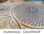 View of the floor at the Basilica di Santa Maria della Salute, Venice, Italy