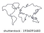 simple stylized world map.... | Shutterstock .eps vector #1936091683