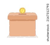 donation box with gold coin.... | Shutterstock .eps vector #2167312793