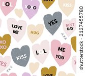 cute colorful hearts with... | Shutterstock .eps vector #2127455780