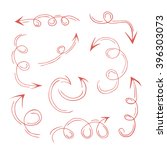 set of freehand drawn red... | Shutterstock .eps vector #396303073