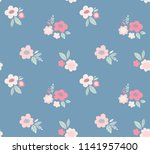 floral vector pattern. ditsy... | Shutterstock .eps vector #1141957400
