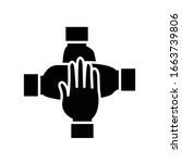 teamwork agreement black icon ... | Shutterstock .eps vector #1663739806
