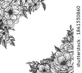 hand drawn floral with white... | Shutterstock .eps vector #1861550860