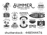 set of summer vintage badge and ... | Shutterstock .eps vector #448544476
