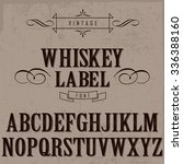 whiskey label font and sample... | Shutterstock .eps vector #336388160
