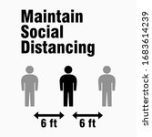 maintain social distancing 6... | Shutterstock .eps vector #1683614239