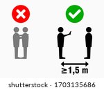 social distancing at least 1 5... | Shutterstock .eps vector #1703135686