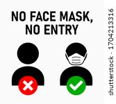 no face mask  no entry policy... | Shutterstock .eps vector #1704213316