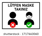 l tfen maske tak n z  "please... | Shutterstock .eps vector #1717663060