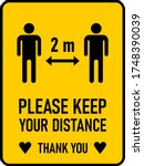 please keep your distance thank ... | Shutterstock .eps vector #1748390039