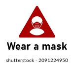 wear a mask or face mask or... | Shutterstock .eps vector #2091224950