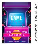 retro gaming  game of 80s 90s.... | Shutterstock .eps vector #1452131396