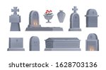 graves set. cemetery elements.... | Shutterstock .eps vector #1628703136
