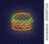 burger neon sign  bright... | Shutterstock .eps vector #1933397126