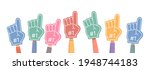 fan foam fingers. number 1.... | Shutterstock .eps vector #1948744183