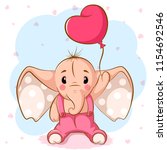 Cute Elephant With Pink Balloon....