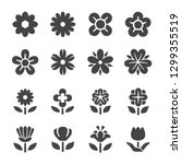flower icon set vector and... | Shutterstock .eps vector #1299355519