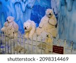 Small photo of Lacock, Chippenham, UK - December 16, 2018: Winter Wonderland display in Whitehall garden centre, near Lacock in Wiltshire, England.