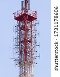 Small photo of Radiocommunication antenna. Telecomunications technology. Iron construction
