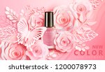 light pink nail lacquer ads... | Shutterstock .eps vector #1200078973