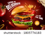 delicious homemade burger with... | Shutterstock .eps vector #1805776183