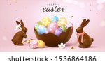 3d Easter Banner With Beautiful ...