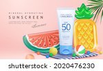 creative sunscreen ad in beach... | Shutterstock .eps vector #2020476230