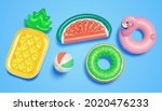 3d swim collection of pool... | Shutterstock .eps vector #2020476233