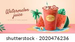 fresh watermelon juice ad... | Shutterstock .eps vector #2020476236