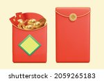 3d red envelopes filled with... | Shutterstock .eps vector #2059265183