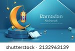 3d ramadan evening concept... | Shutterstock .eps vector #2132963139